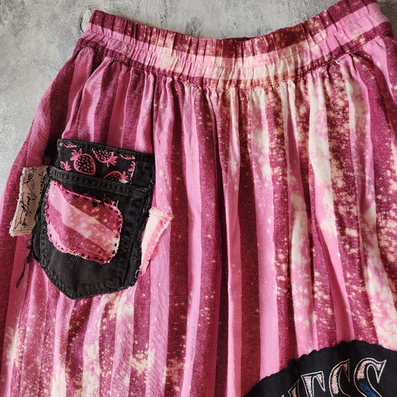 Concept Upcycled Couture Maxi Skirt Linen Zodiac Appliqué Patchwork Design - Picture 7 of 16